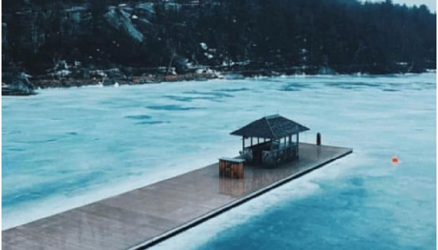 Floating Docks in Winter